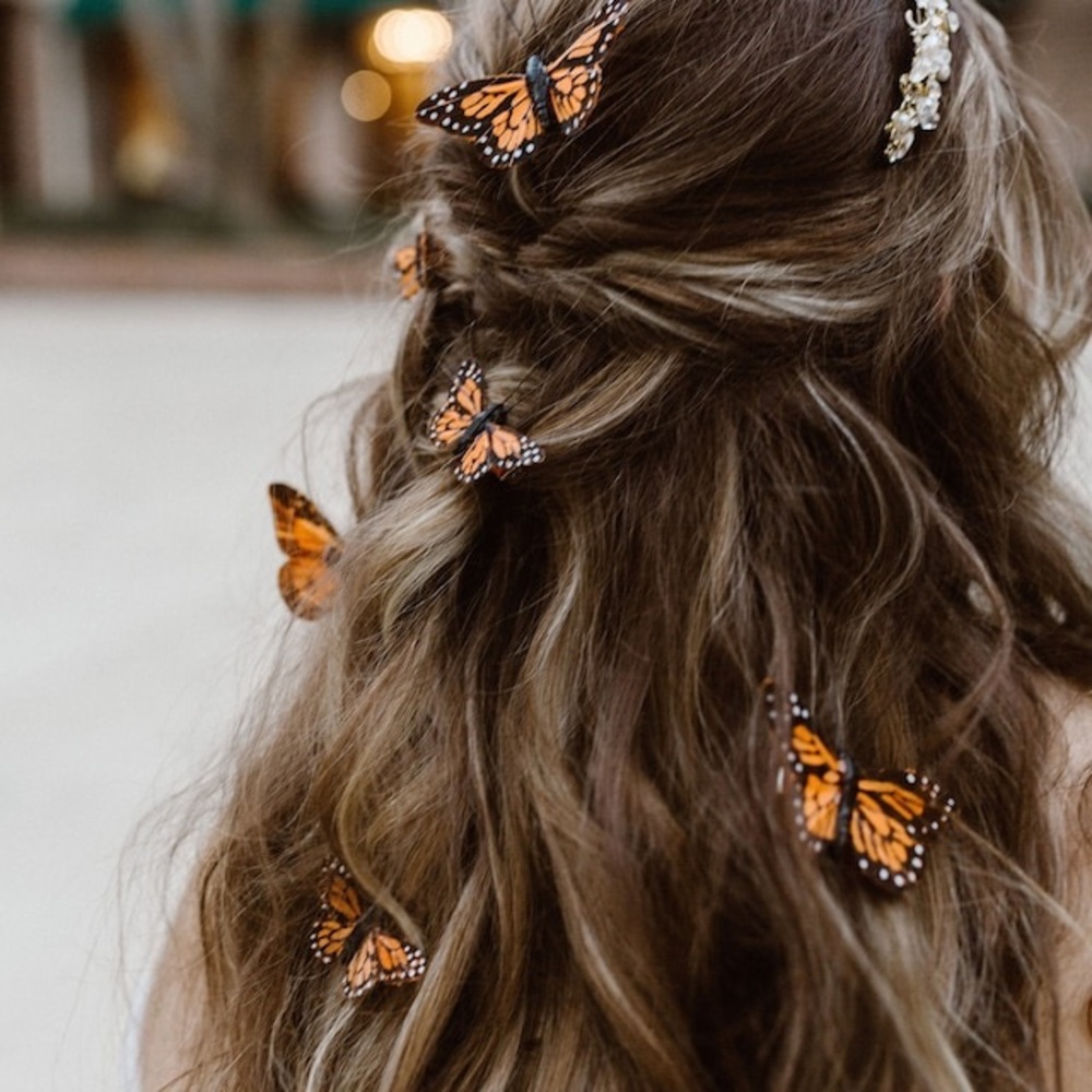Delicate butterfly hair clips